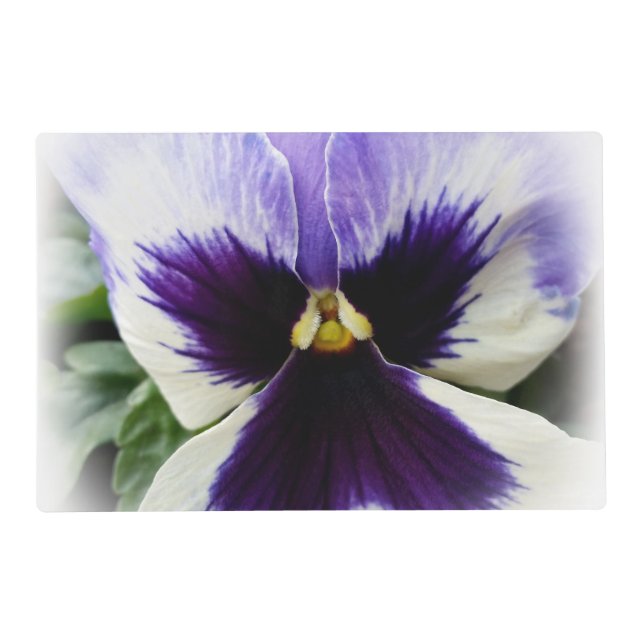 deep purple on white pansy placemat (Front)
