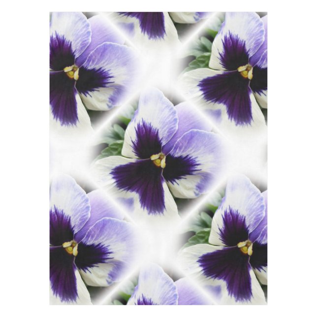 deep purple on white pansy tablecloth (Front)