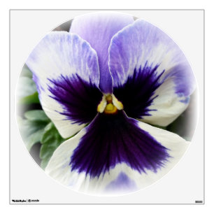 deep purple on white pansy wall decal