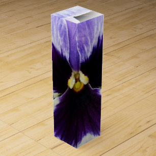 deep purple on white pansy wine box
