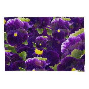 Deep Purple Pansy Bushes, Pillow Case