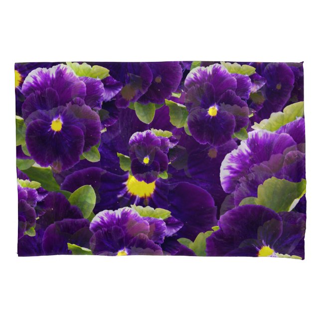 Deep Purple Pansy Bushes, Pillow Case (Front)