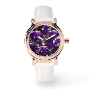 Deep Purple Pansy Clusters: Majestic Beauty Watch