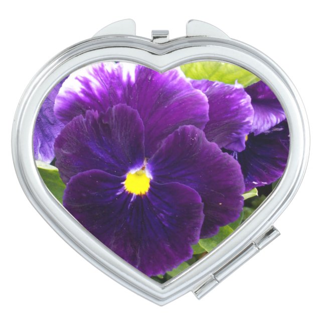 Deep Purple Pansy, Compact Mirror (Front)