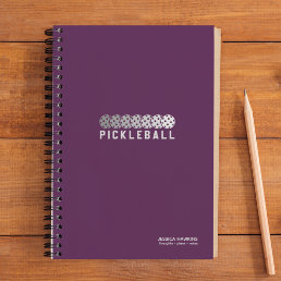 Deep Purple Pickleball Logo Gradient Personal Notebook