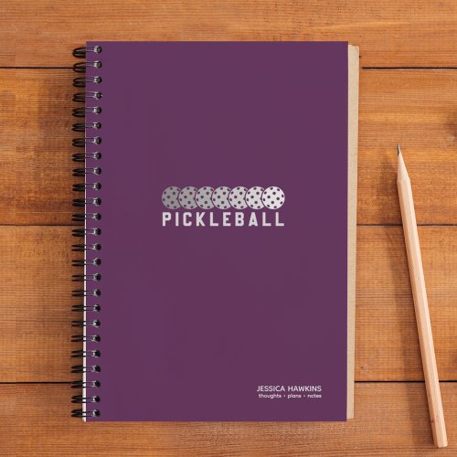 Deep Purple Pickleball Logo Gradient Personal Notebook