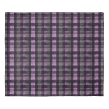 Deep Purple Plaid Duvet Cover With Purple Reverse