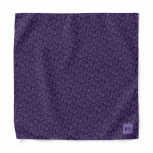 Deep Purple Plum Ornate Pocket Square Bandana