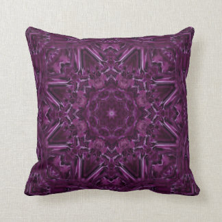 Deep Purple Plum Watercolor Mandala Throw Pillow