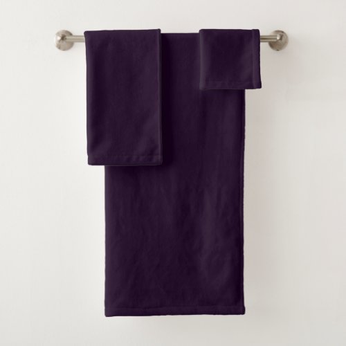 Deep Purple Plush Bath Towel Set