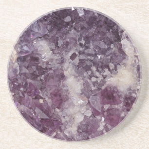 Deep Purple Quartz Crystal Drink Coaster