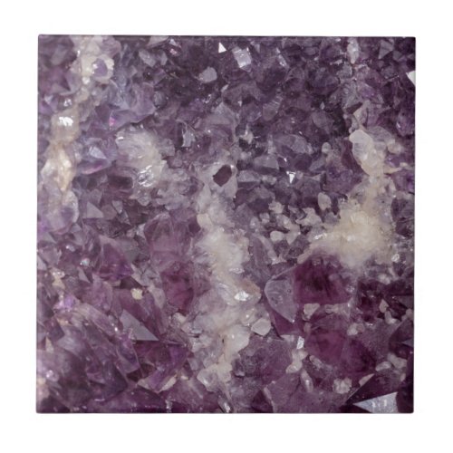 Deep Purple Quartz Crystal Tile