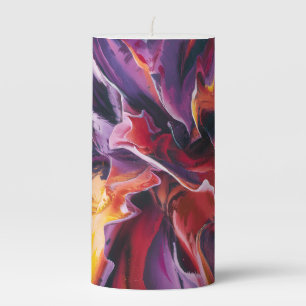 Deep Purple–Red–Yellow Dramatic Abstract Candle
