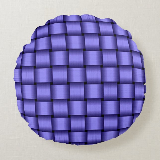 Deep Purple Ribbon Round Pillow (Front)