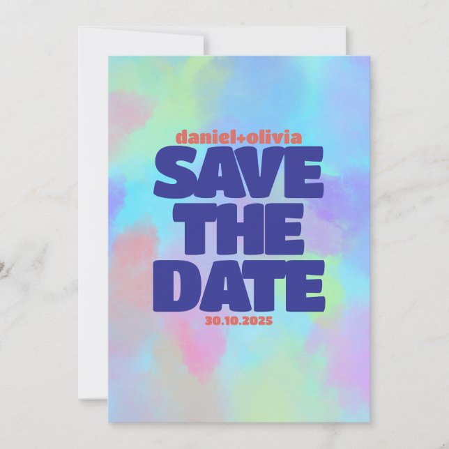 Deep Purple Soft Wedding Save The Date (Front)