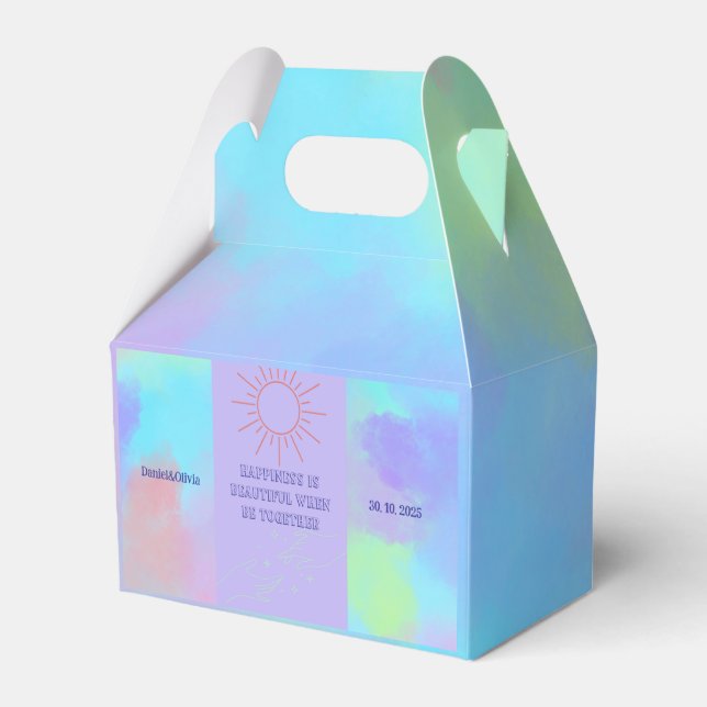 Deep Purple Soft Wedding Stuff  Favor Boxes (Front Side)