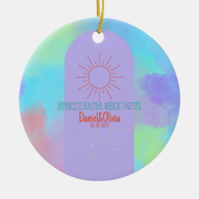 Deep Purple Soft Weeding Stuff  Ceramic Ornament (Front)