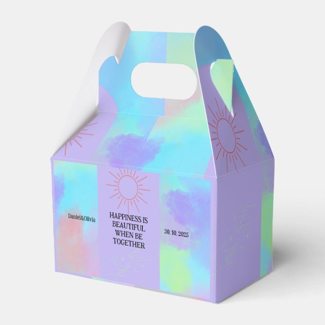 Deep Purple Soft Weeding Stuff  Favor Boxes (Front Side)