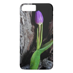 deep purple tulip on driftwood iPhone 8 plus/7 plus case