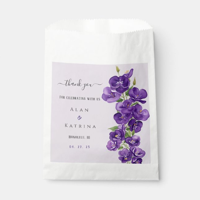Deep Purple Violets Favor Bags (Front)