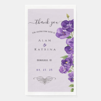 Deep Purple Violets Paper Napkin