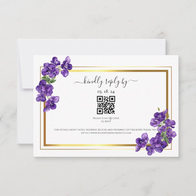 Deep Purple Violets Response Card (Front)