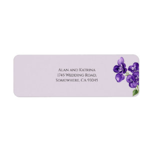 Deep Purple Violets Return Address Label