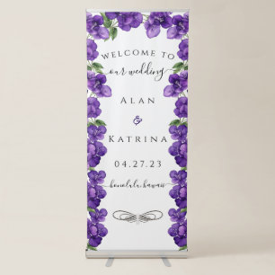 Deep Purple Violets Vertical Retractable Banner