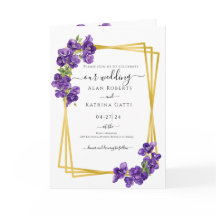 Deep Purple Violets Wedding Invitation