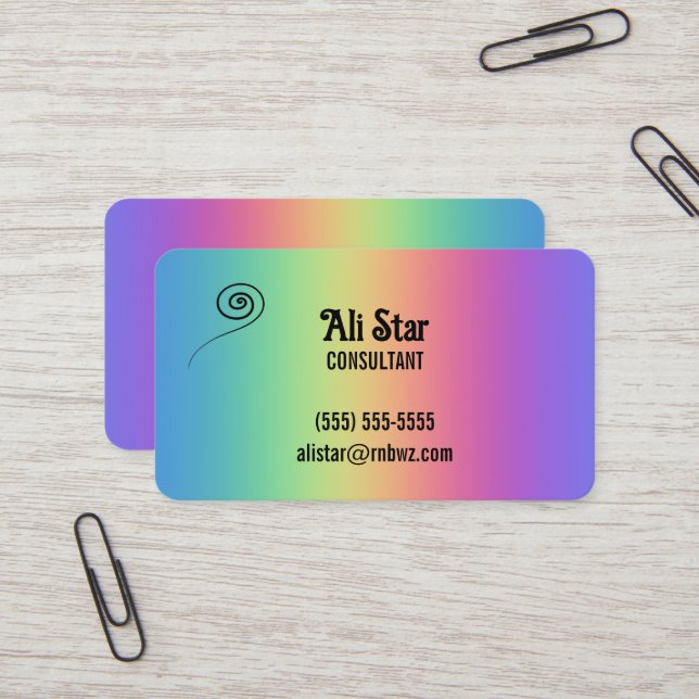 Deep Rainbow Colors Business Cards (Front/Back In Situ)