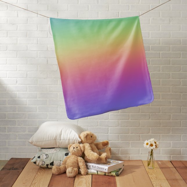 Deep Rainbow Gradient Baby Blanket (In Situ)