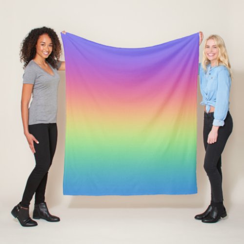 Deep Rainbow Gradient Fleece Blanket