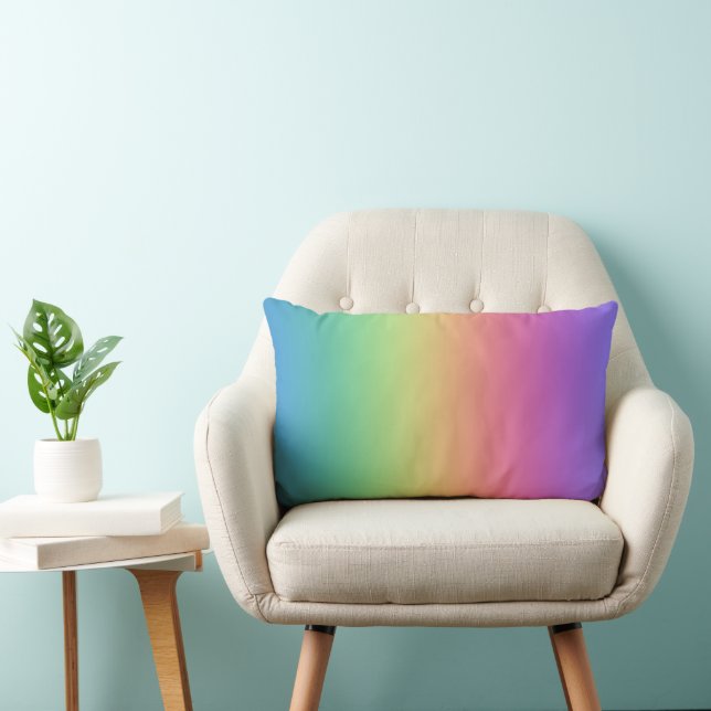Deep Rainbow Gradient Throw Pillow (Chair)