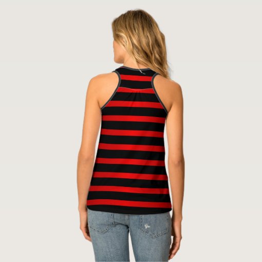 Deep Red and Black Stripes Tank Top | Zazzle