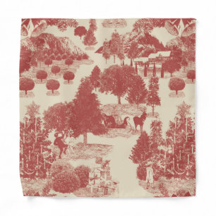 Deep Red and Cream Christmas Winter Wonderland Bandana