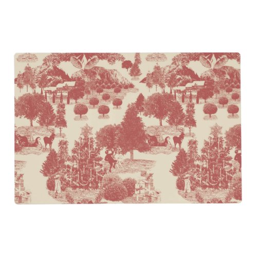 Deep Red and Cream Christmas Winter Wonderland Placemat