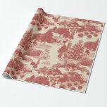 Deep Red and Cream Christmas Winter Wonderland Wrapping Paper