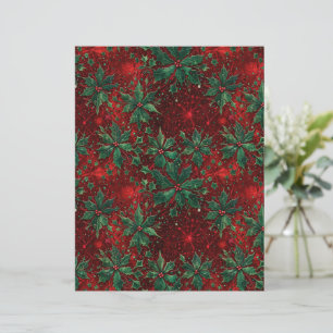 Deep Red and Green Vintage Festive Holiday Paper