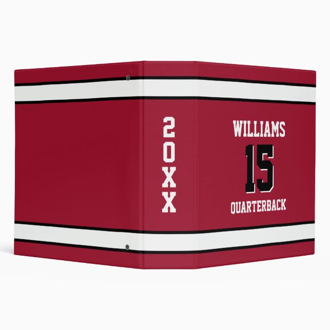 Deep Red and White 3 Ring Binder (Background)