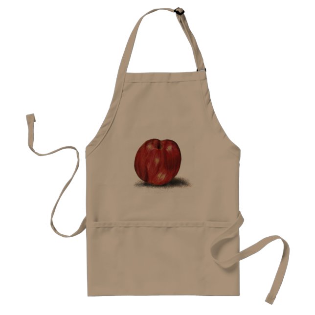 Deep Red Apple Adult Apron (Front)