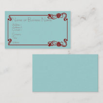 Deep Red Art Deco Border Business Card