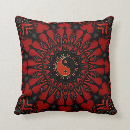Deep Red Balance (Yin Yang) Cushion / Pillow