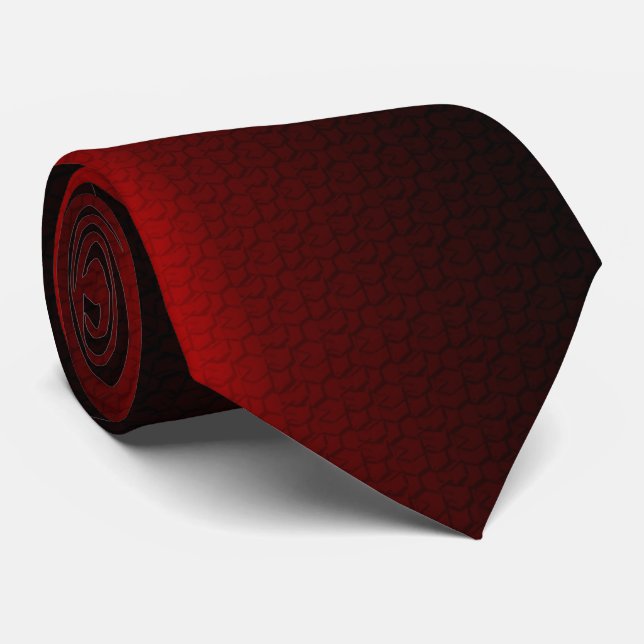 Deep Red & Black Neck Tie (Rolled)
