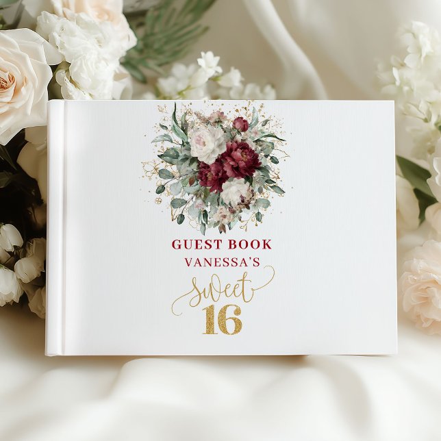Deep Red Blush Burgundy 16th Birthday Book (Deep Red Blush Burgundy 16th Birthday Book)