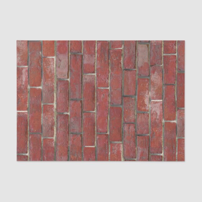 Deep Red Brick Pattern Tissue Paper (Front)