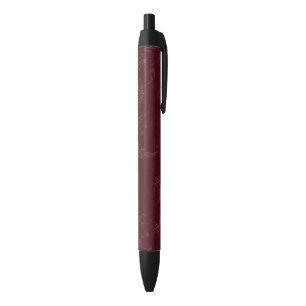 Deep Red Burgundy Floral Christmas Pen