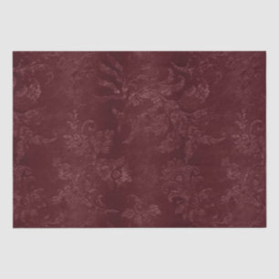 Deep Red Burgundy Floral Tissue Paper