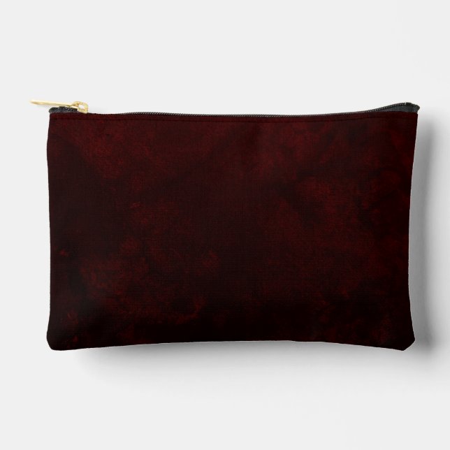 Deep Red Burgundy Maroon Urban Grunge Accessory Pouch (Front)