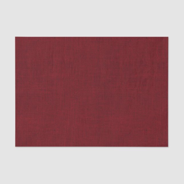 Deep Red Burlap Texture Tissue Paper (Front)