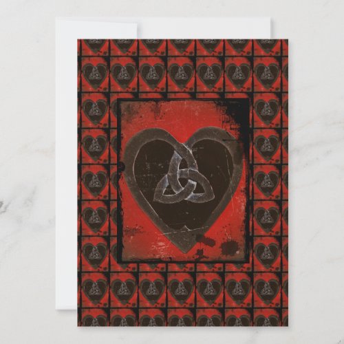 Deep Red Celtic Heart Holiday Card